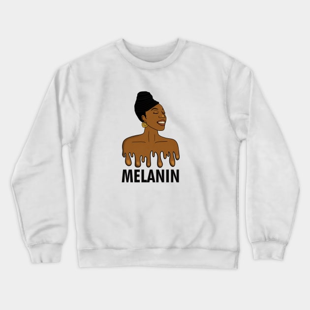 Drippin Melanin Afro Black History Crewneck Sweatshirt by dukito